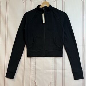 SKIMS Full Zip Outdoor Track Jacket Onyx Black Women's Size S NWT